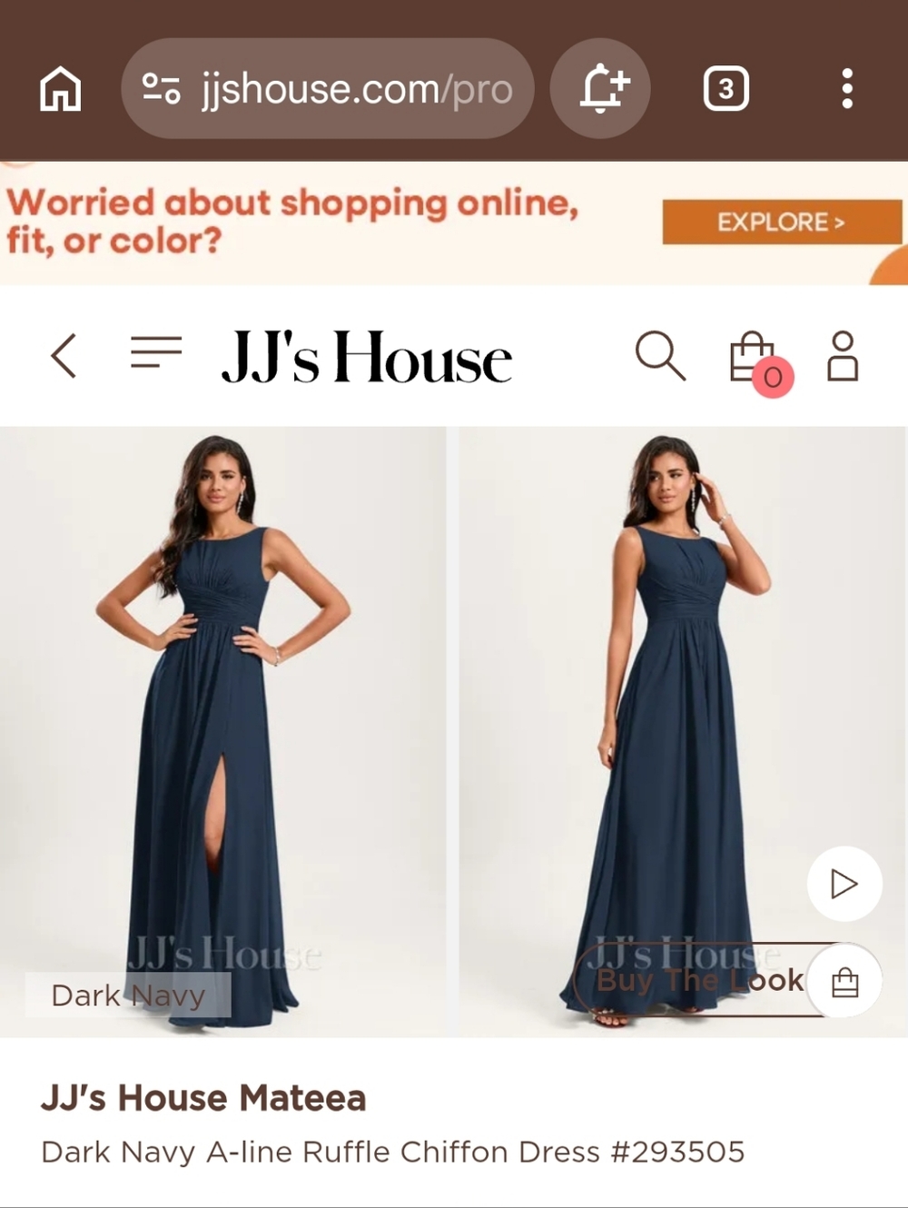 JJ's House Dark Navy Sleeveless A-Line Maxi Chiffon Dress